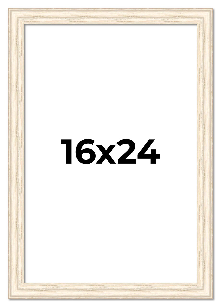 16x24 Wide Barnwood Picture Frame with UV-Resistant Acrylic & Acid Free Backing, Available in 6 Paint Finishes - Grey, Brown, White, and Black